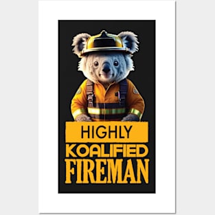 Just a Highly Koalified Fireman Koala 2 Posters and Art